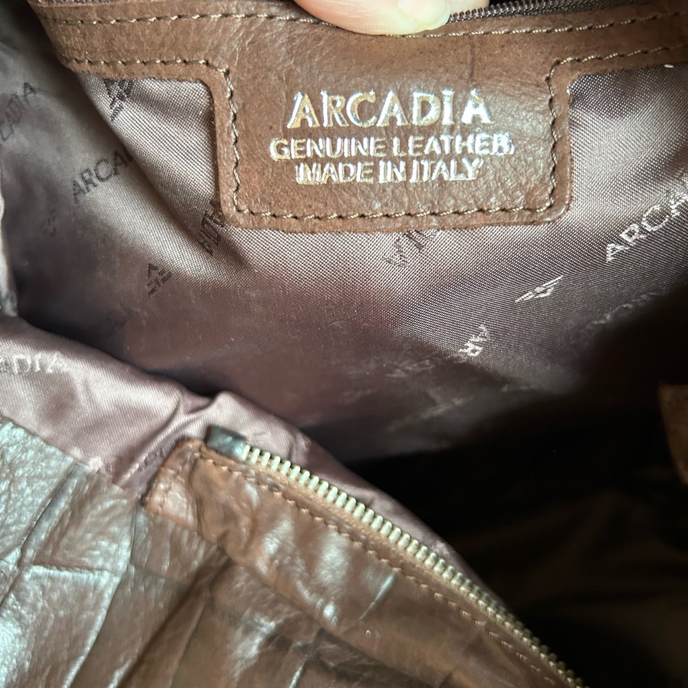 Arcadia Brown Genuine Leather Shoulder Bag